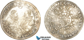 Germany, Saxony-Old-Gotha, Taler 1598, Silver, Dav-9760, Old cabinet toning, EF