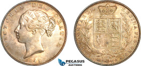 Great Britain, Victoria, 1/2 Crown 1842, Silver, S-3888, Old cabinet toning, EF