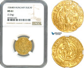 Hungary, Ferdinand I, Ducat 1536 KB, Kremnitz Mint, Gold (3.54g) Husz. 895, NGC MS61