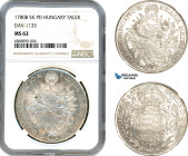 Hungary, Maria Theresia, Taler 1780 B SK-PD, Kremnitz Mint, Silver, Dav-1133, Blast white!, NGC MS62