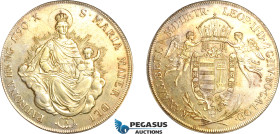 Hungary, Leopold II, Taler 1790 A, Vienna Mint, Silver, Dav-1172, Amber toning, AU-UNC, Extremely rare type and condition!