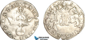 Italy, Casale, Carlo V, Cavalotto ND (1533-1536), Silver (3.84g) Varesi-239, Light toning, VF, Rare!