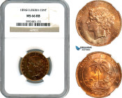 Liberia, Cent 1896 H, Heaton Mint, KM# 5, NGC MS66 RB