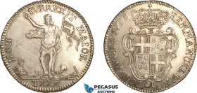Malta, Emmanuel Pinto, 30 Tari 1768, Silver, (29.4 g) KM# 266, Old toning, lightly cleaned, EF