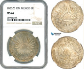 Mexico, 8 Reales 1835 Zs OM, Zacatecas Mint, Silver, KM# 377.13, NGC MS62