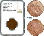 Mexico, Revolutionary coinage, 10 Centavos 1916, Without Dot in C, Tenancingo Mint, KM# 690.1, GB-260, NGC MS62 BN