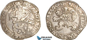 Netherlands, West Friesland, Leeuwendaalder 1650, Silver (26.51g), Delm- 836, Scratches in fields, VF