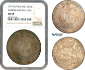 Netherlands, West Friesland, Ducaton 1774, Silver, Dav-1834, Champagne toning, NGC AU58, Top Pop and single finest graded!