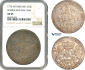 Netherlands, West Friesland, Ducaton 1775, Silver, Dav-1834, Champagne toning, NGC AU55
