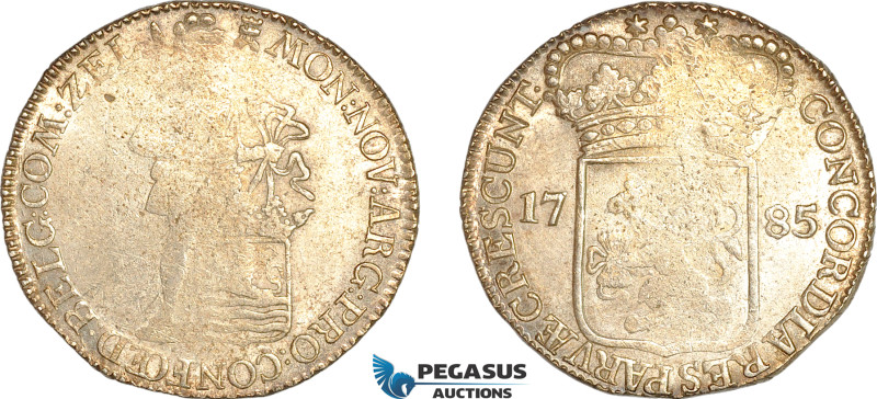 Netherlands, Zeeland, Silver Ducat 1785, Silver (28.08g), Delm-976, Weak struck,...