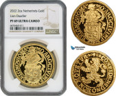Netherlands, Holland, Lion Daalder (Dollar) Medal (2 oz) 2022 R, Houten Mint, Gold KM# -, Mintage 10pcs, This #8, NGC PF69 Ultra Cameo, includes COA+ ...
