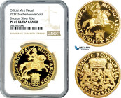 Netherlands, "Ducaton Restrike" Medal (2 oz) 2022 R, Utrecht Mint, Gold, KM# --, Mintage: 20 pcs, NGC PF69 Ultra Cameo, includes COA+ Original box!