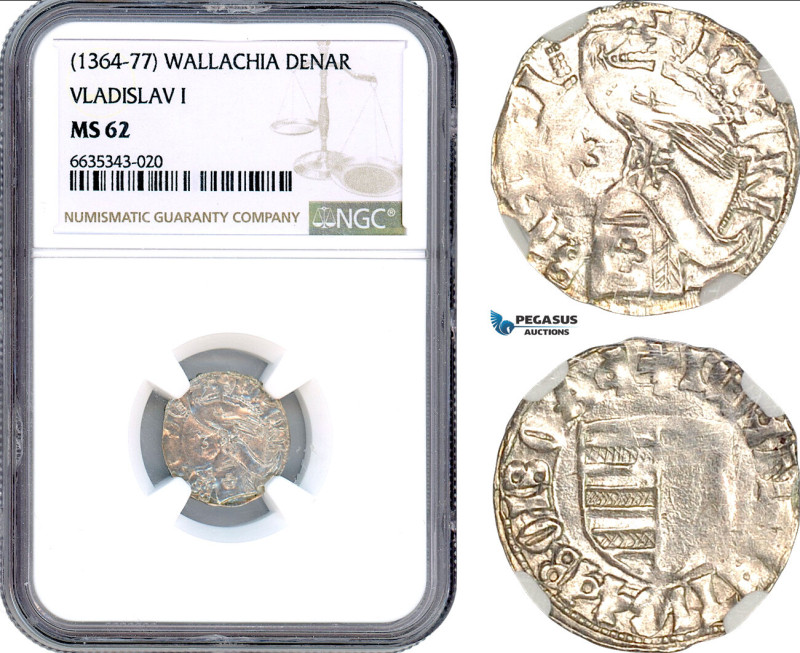 Romania, Wallachia, Vladislav I, 1 Denar (1364-77) Silver, NGC MS62