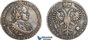 Russia, Peter I, Rouble 1721, Moscow Mint, Silver, Bitkin# 452, Dark toning, VF-EF