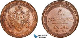 Russia, Alexander I, 5 Kopeks 1810 EM, Ekaterinburg Mint, Bitkin# 300, Some red lustre remaining, AU