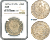 Russia, Alexander I, Rouble 1818 СПБ ПС, St. Petersburg Mint, Silver, Bitkin# 124, lustrous with old toning, NGC MS63