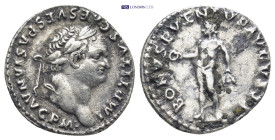 TITUS.(Caesar, 69-79).Rome.Denarius. (18mm, 3.1 g) Obv : IMP TITVS CAES VESPASIAN AVG P M. Laureate head right. Rev : BONVS EVENTVS AVGVSTI. Bonus Eve...