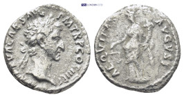 Nerva AR Denarius. (17mm, 3.0 g) Rome, AD 97. Laureate head right / Aequitas standing left, holding scales and cornucopia.
