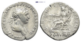 TRAJAN (98-117). Denarius. (19mm, 3.13 g) Rome. Obv: IMP CAES NER TRAIAN OPTIM AVG GER DAC PARTHICO. Laureate and draped bust right. Rev: P M TR P COS...