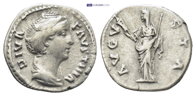 DIVA FAUSTINA I (Died 140/1). Denarius. (17mm, 2.8 g) Rome. Obv: DIVA FAVSTINA. ...