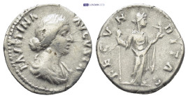 Faustina Minor (Marcus Aurelius, 161-180), Denarius,Rome, AD 161-175, AR, (17mm, 2.9 g). FAVSTINA - AVGVSTA, diademed and draped bust r., hair knotted...