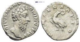 DIVUS MARCUS AURELIUS (Died 180). Denarius. (17mm, 2.8 g) Rome. Obv: DIVVS M ANTONINVS PIVS. Bare head right. Rev: CONSECRATIO. Eagle standing right o...