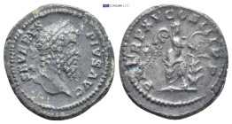 SEPTIMIUS SEVERUS (193-211). Denarius. (20mm, 3.4 g) Rome. Obv: SEVERVS PIVS AVG. Laureate head right. Rev: P M TR P XV COS III P P. Victory standing ...