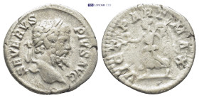 Septimius Severus (193 - 211), AR denarius. Rome, (19mm, 3.0 g) . Obv: SEVERVS PIVS AVG, laureate head of Septimius right. Rev: VICT PART MAX, Victory...