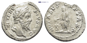 Septimius Severus (193-211), Denarius, Rome, AD 202-210; AR (18mm, 2.6 g); SEVERVS - PIVS AVG, laureate head r., Rv. VOTA SVS - CEPTA XX, emperor, vei...