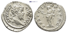 Septimius Severus (AD 193–211). AR denarius (18mm, 3.2 g). Rome, ca. 205. SEVERVS PIVS AVG, laureate head of Septimius Severus right / FELICITAS AVGG,...