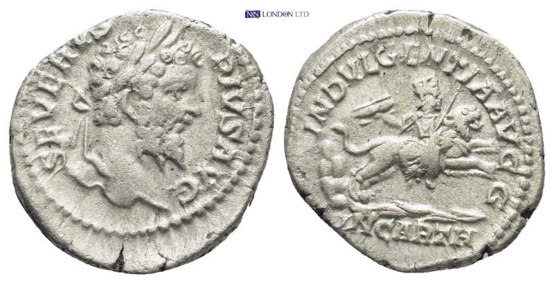 Septimius Severus AR Denarius. (18mm, 3.9 g) Rome, AD 202-210. SEVERVS PIVS AVG,...