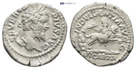 Septimius Severus AR Denarius. (18mm, 3.9 g) Rome, AD 202-210. SEVERVS PIVS AVG, laureate head right / INDVLGENTIA AVGG, the Dea Caelestis riding righ...