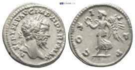 Septimius Severus, 193 - 211 AD Silver Denarius, Laodicea Mint, (19mm, 3.6 g) Obverse: L SEPT SEV AVG IMP XI PART MAX, Laureate head of Septimius righ...