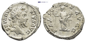 Septimius Severus, AD 193-211. AR Denarius (19mm, 3.07 g) minted at Rome, AD 202-210. Laureate head right of Septimius Severus. Reverse: Felicitas sta...