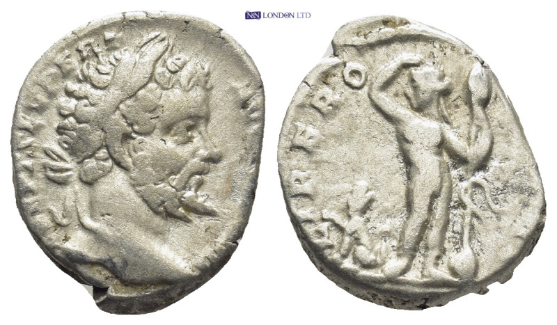 Septimius Severus. A.D. 193-211. AR denarius (17mm, 3.1 g). Rome mint, struck A....