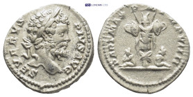 Septimius Severus. Denarius. (18mm, 3.6 g) 201 AD. Rome. Anv.: SEVERVS PIVS AVG, laureate head to right. Rev.: PART MAX P M TR P VIIII, two captives s...