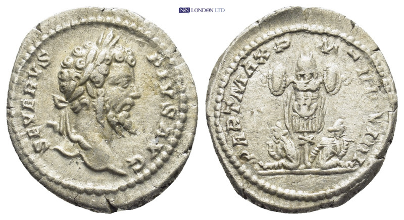 Septimius Severus. Denarius. (20mm, 3.3 g) 201 AD. Rome. Anv.: SEVERVS PIVS AVG,...