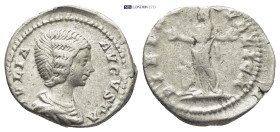 Julia Domna (193-217) AR, Denarius. (Silver, 18mm, 3.5 g.) Rome. Obv: IVLIA AVGVSTA. Bust of Julia Domna, hair waved and coiled at back, draped, r. Re...