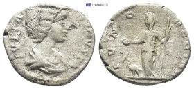 Julia Domna, Augusta (193-217 AD). Rome AR Denarius (17mm 2.5 g) Obv: IVLIA AVGVSTA. Draped bust of Julia Domna, right. Rev: IVNO REGINA. Juno standin...