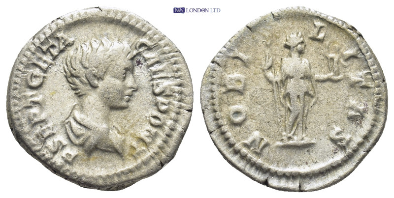 Geta as Caesar; 198-209 AD, Rome, 204 AD, Denarius, (19mm, 3.5 g) Obv: P SEPT GE...