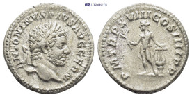 CARACALLA (198-217). Denarius. (19mm, 3.5 g) Rome. Obv: ANTONINVS PIVS AVG GERM. Laureate head right. Rev: P M TR P XVIII COS IIII P P. Apollo standin...