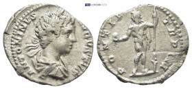 Caracalla (AD 198-217). AR denarius . (19mm, 3.2 g) Rome, AD 200. ANTONINVS-AVGVSTVS, laureate, draped and cuirassed bust of Caracalla right, seen fro...