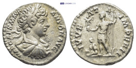 Caracalla, AD 198-217. AR, Denarius. (17mm, 3.0 g). Rome. Obv: IMP CAES M AVR ANTON AVG. Bust of Caracalla, bare-headed, draped, right. Rev: IVVENTA I...