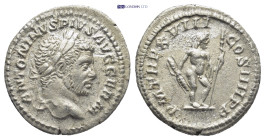 Caracalla; 198-217 AD, Rome, 215 AD, Denarius, (19mm, 3.2 g) Obv: ANTONINVS PIVS AVG GERM Head laureate r. Rx: P M TR P XVIII - COS IIII P P Jupiter s...