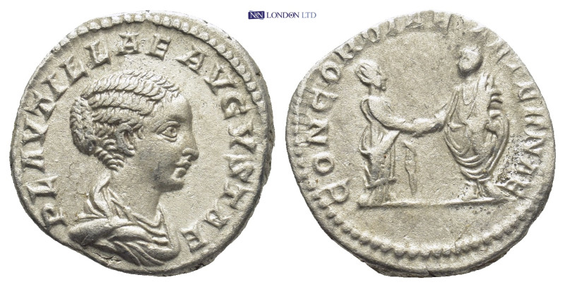 PLAUTILLA (Augusta, 202-205). Denarius. (17mm, 3.3 g) Contemporary imitation of ...