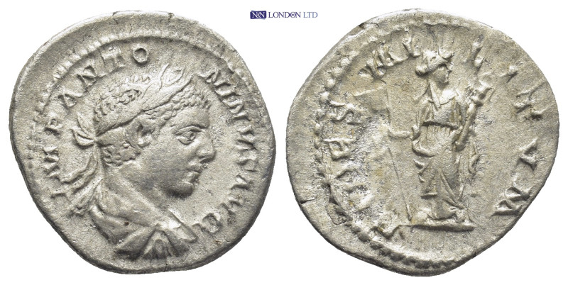 Elagabal AD 218-222. Rome Denarius (3.1 Gr. 20mm.) Laureate, and draped bust rig...