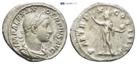 Severus Alexander (222-235), Denarius, Rome, AD 231, AR (20mm, 3.0 g), IMP ALEXAN - DER PIVS AVG, laureate, draped and cuirassed bust r., Rv. P M TR P...