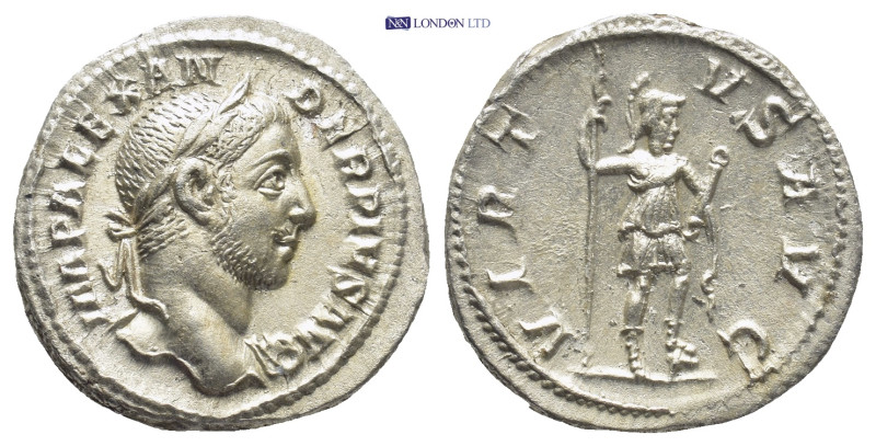 SEVERUS ALEXANDER (222-235). Denarius. (19mm, 3.8 g) Rome. Obv: IMP ALEXANDER PI...
