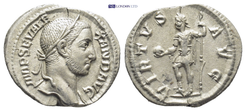 Severus Alexander AR Denarius. (20mm, 2.8 g) Rome, AD 228-231. IMP SEV ALEXAND A...