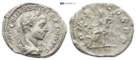 Severus Alexander; 222-235 AD, Rome, 222 AD, Denarius, (20mm, 2.6 g) Obv: IMP C M AVR SEV ALEXAND AVG Bust laureate, draped r. Rx: P M TR P - COS P P ...